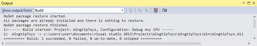 Tworzenie warstwy dostępu do danych — okna wyjściowe