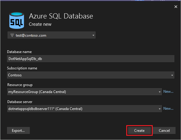 Zrzut ekranu przedstawiający konfigurowanie bazy danych.