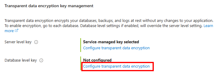 Zrzut ekranu witryny Azure Portal i menu Zabezpieczenia podczas tworzenia bazy danych Azure SQL Database.