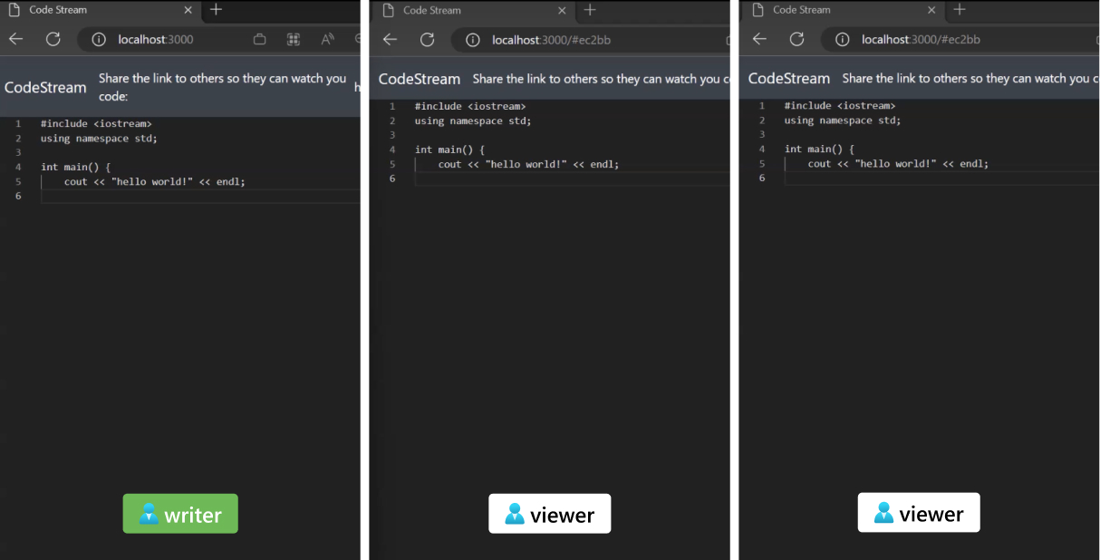 Zrzut ekranu przedstawiający zakończoną aplikację do przesyłania strumieniowego kodu.