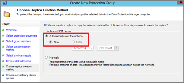 Zrzut ekranu przedstawia metodę replikacji początkowej.