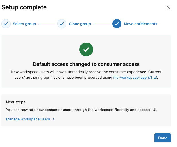 Zmień domyślny dostęp do dostępu konsumentów.