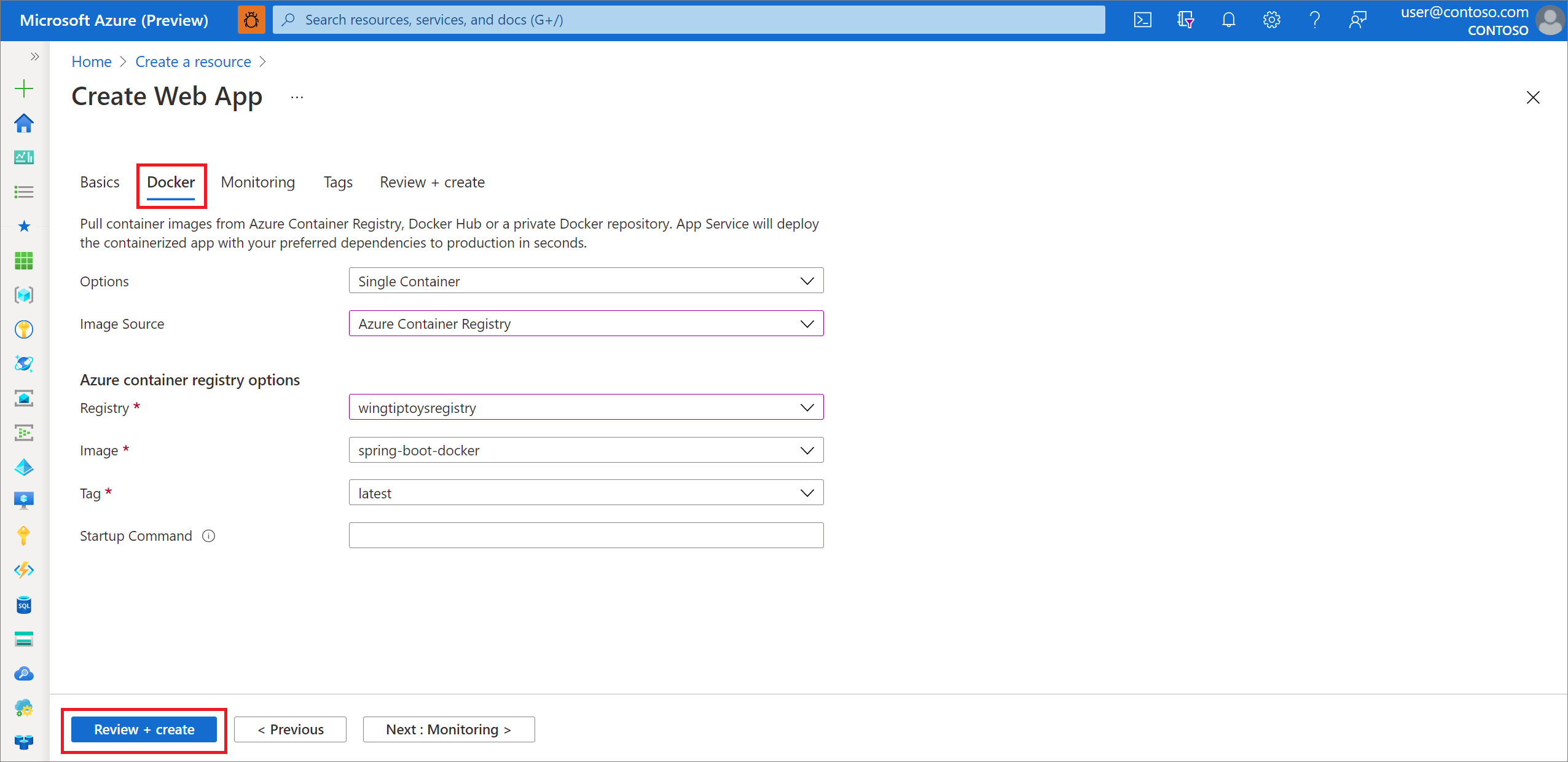 Zakończ, wybierając pozycję Przejrzyj i utwórz.