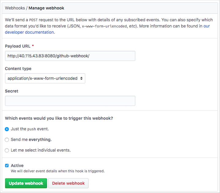 Utwórz webhook na GitHub dla Jenkins
