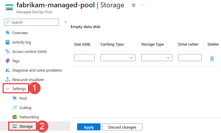 Zrzut ekranu przedstawiający puste menu dysku danych.