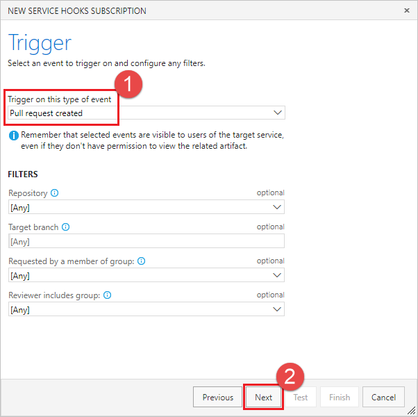 Zrzut ekranu przedstawia wybrany pull request utworzony na podstawie listy wyzwalaczy zdarzeń.
