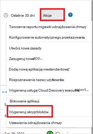 Generowanie skryptu bloku.