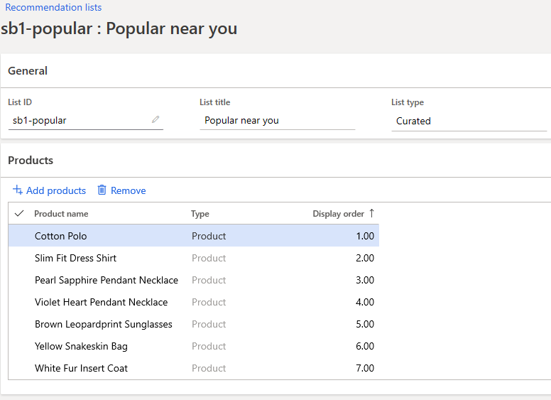 Przykładowa wyselekcjonowana lista na zapleczu.