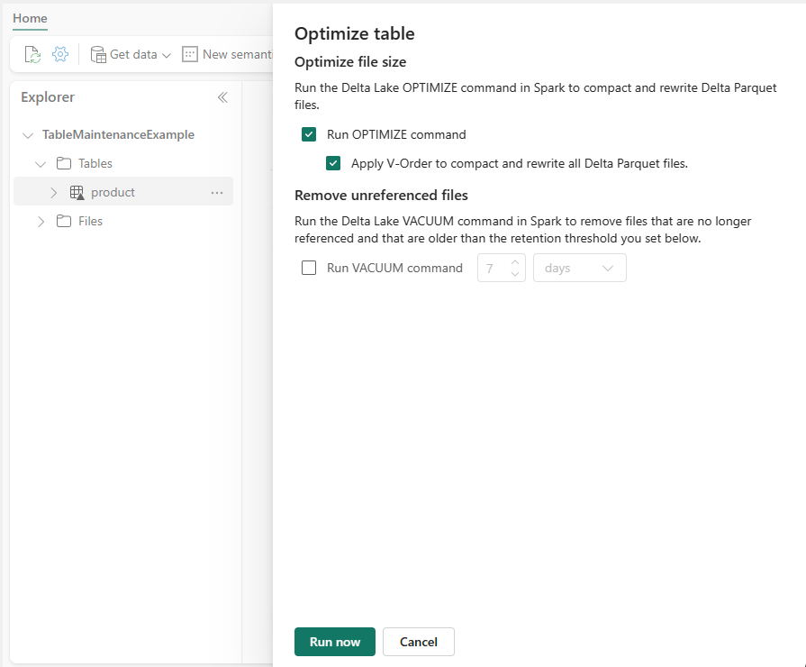 Zrzut ekranu przedstawiający okno dialogowe Ładowanie do tabel z wypełnioną nazwą tabeli.