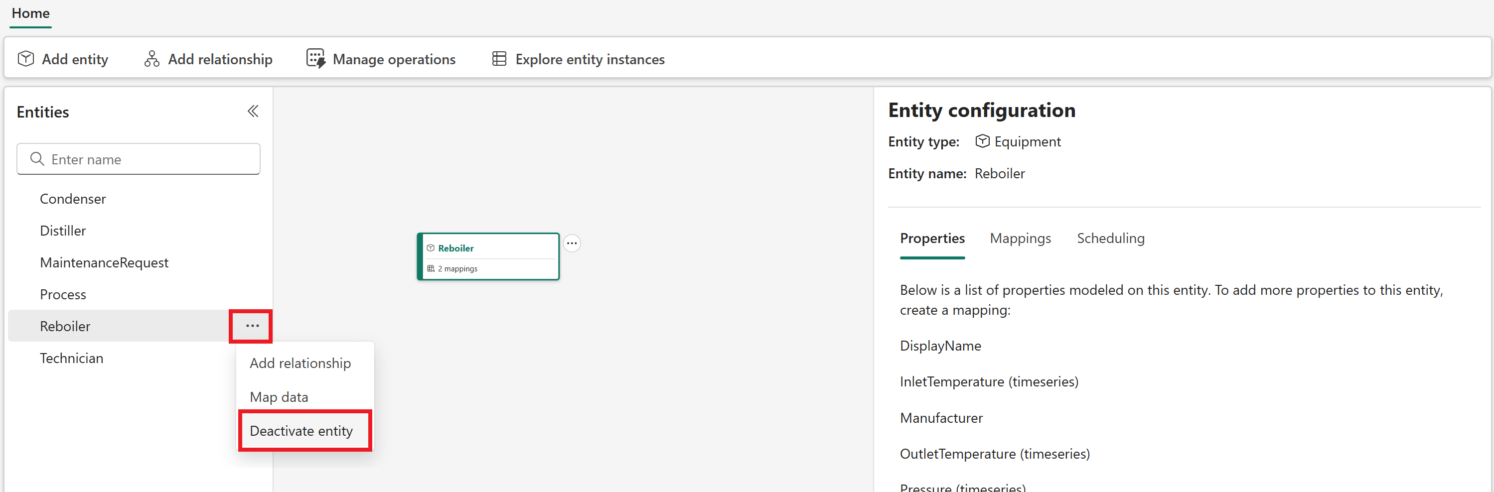 Zrzut ekranu przedstawiający sposób dezaktywowania typu jednostki.