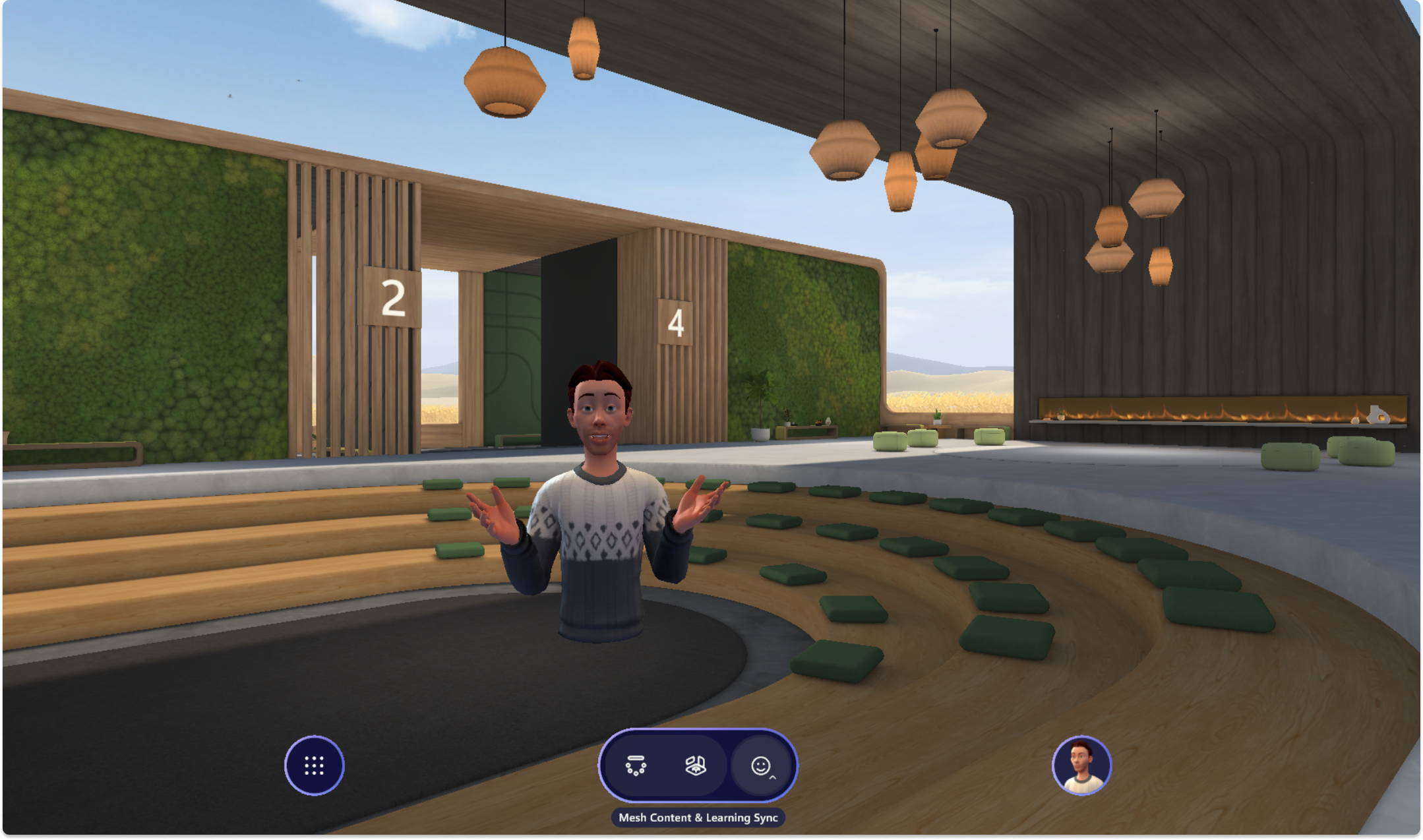 Zrzut ekranu przedstawiający środowisko warsztatowe w usłudze Mesh.