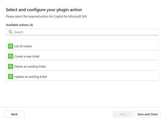 Wybierz narzędzia interfejsu API do włączenia.