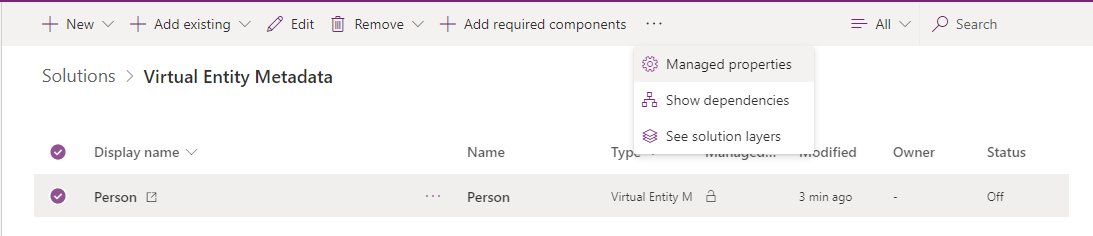 Przejdź do obszaru Właściwości zarządzane.
