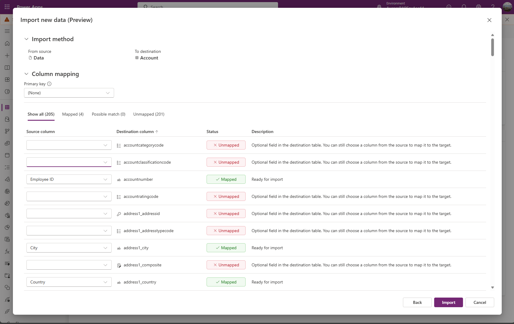 Zmapuj kolumny źródłowe na atrybuty docelowe.