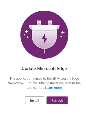 WebView2 Runtime error.
