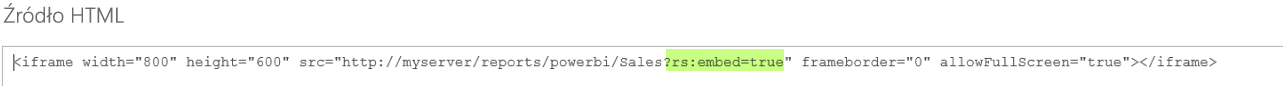 Zrzut ekranu przedstawiający kod elementu iFrame.