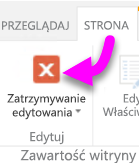 Zrzut ekranu przedstawiający zatrzymanie edycji.