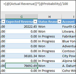 Utwórz formułę w szablonie programu Excel.
