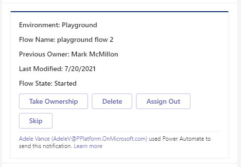 Zrzut ekranu przedstawiający przykładowy tekst wzywający menedżerów do podjęcia działań dotyczących poszczególnych osieroconych elementów obiektów.