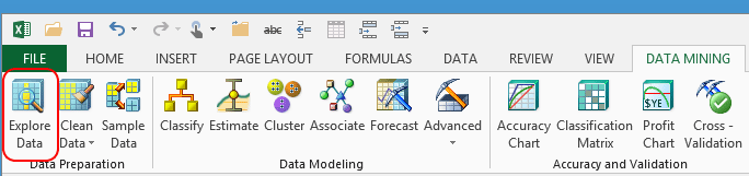 Explore Data wizard Explore Data wizard