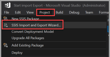 Zrzut ekranu przedstawiający projekt kreatora uruchamiania.