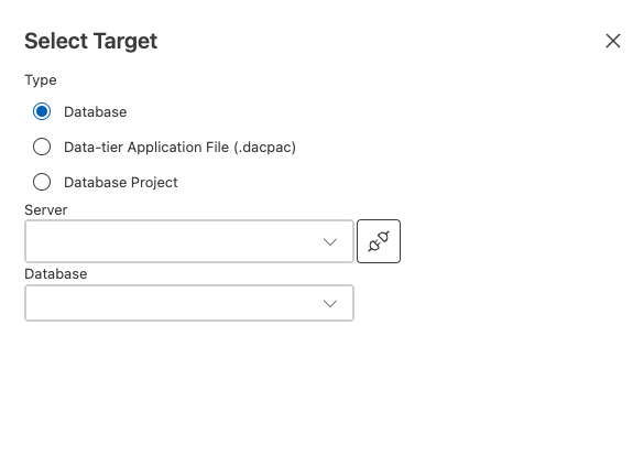 Zrzut ekranu przedstawiający okno dialogowe wyboru źródła porównania schematu w programie Visual Studio Code.
