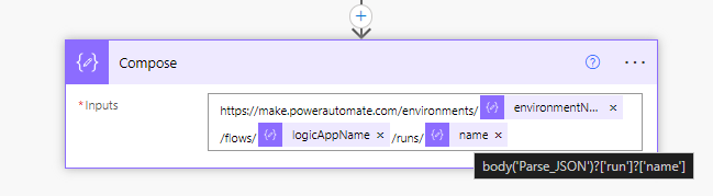 Screenshot the name output property from run.