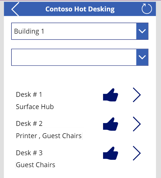 Screenshot of the desk features.