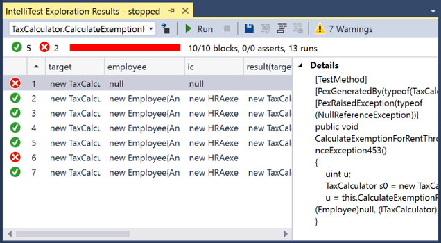 Funkcja IntelliTest w akcji