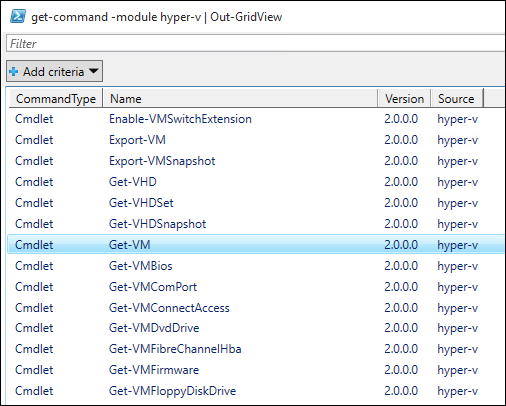 Zrzut ekranu przedstawiający widok siatki wychodzącej przedstawiający pola Typ polecenia, Nazwa, Wersja i Źródło.