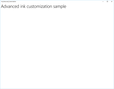 Zrzut ekranu pustego InkCanvas z leżącą pod nim kanwą wyboru.