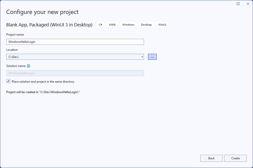 Zrzut ekranu przedstawiający nową aplikację logowania funkcji Windows Hello uruchomioną po raz pierwszy