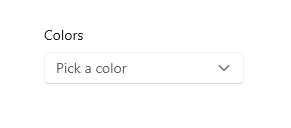 Obraz listy rozwijanej w stanie kompaktowym.