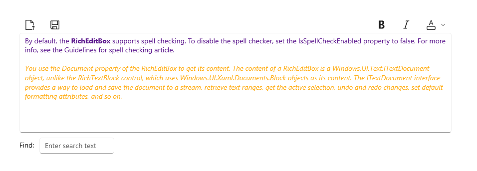 pole tekstowe RTF z otwartym dokumentem