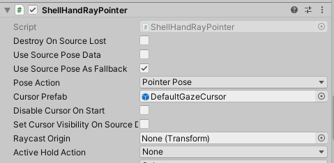 Właściwość prefab kursora