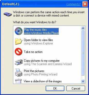 zrzut ekranu okna dialogowego multimedialnego