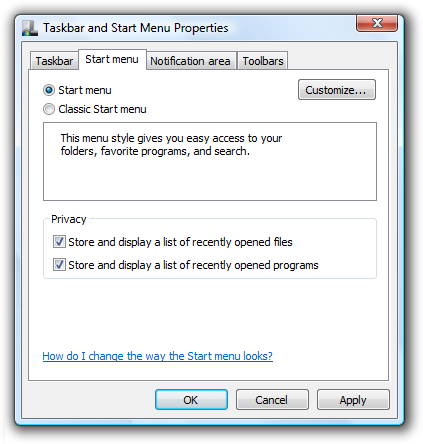 zrzut ekranu okna dialogowego z przyciskami radiowymi 