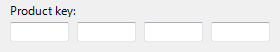 zrzut ekranu pola tekstowego Klucz produktu 