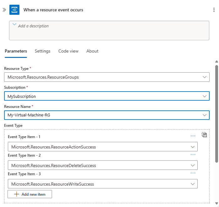 A captura de tela mostra o designer de fluxo de trabalho com o editor de detalhes do gatilho aberto.