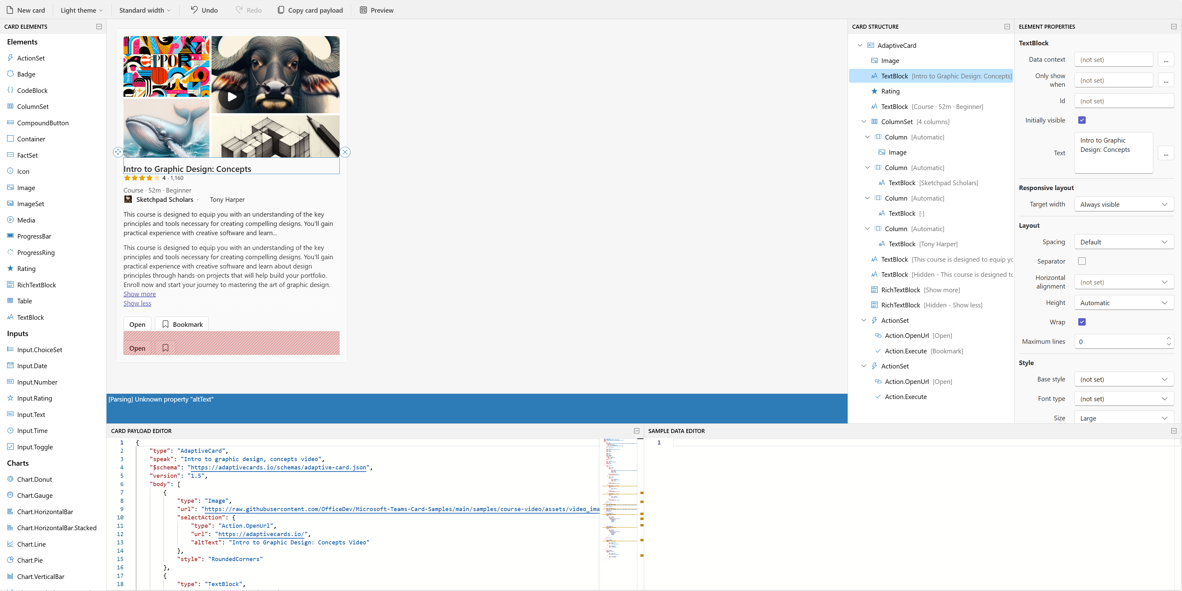 Captura de tela do Designer