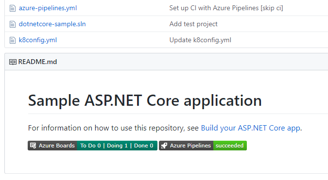 captura de tela mostrando o Badge em um README no GitHub.