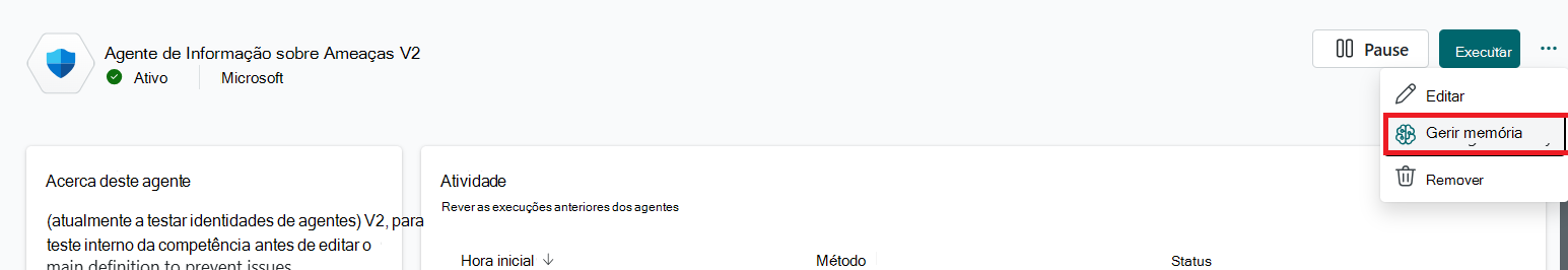 Gerir a memória do agente