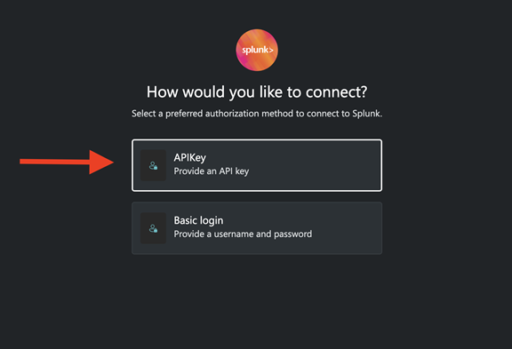 Imagem da página do método de autorização preferencial de seleção do Splunk