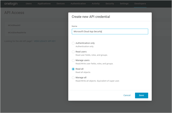 Crie uma nova credencial de API.