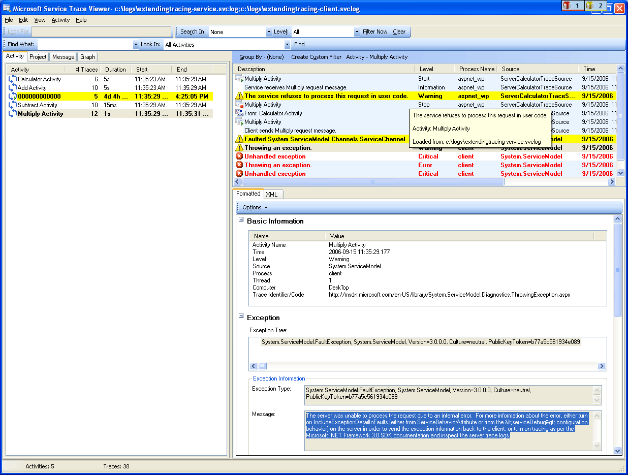 Captura de tela que mostra erros em endpoints para uma determinada solicitação.