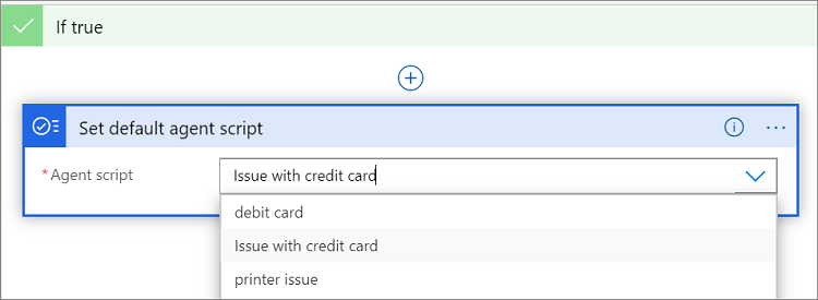 Selecione o script padrão.
