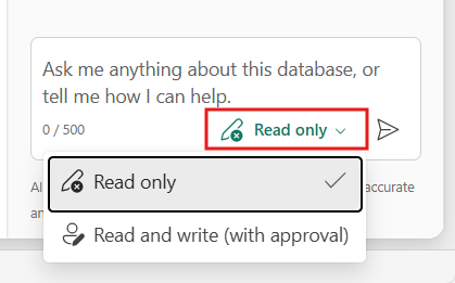 Captura de tela do modo de execução do Copilot.