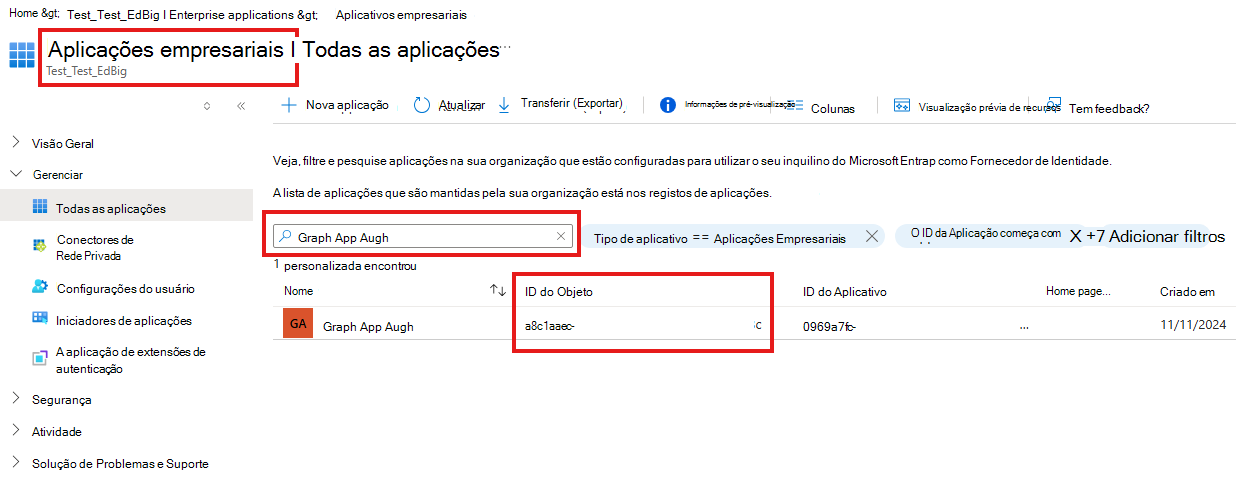 Captura de ecrã da página aplicações empresariais.