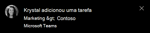 Captura de ecrã que mostra as notificações do feed de atividades num Teams de ambiente de trabalho do Windows.