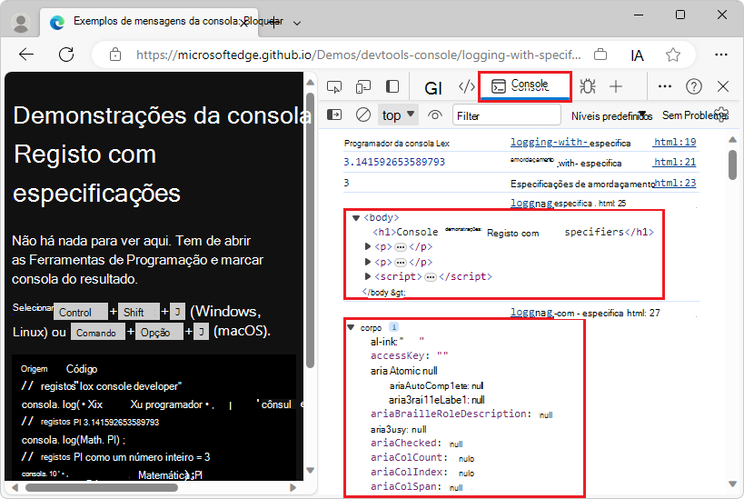 Resultados expandidos para apresentar a diferença entre os especificadores %O e %o